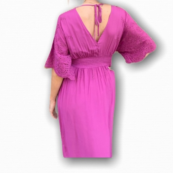 UMGEE Orchid Smocked Maxi Dress With Eyelet Detail M - Picture 10 of 10